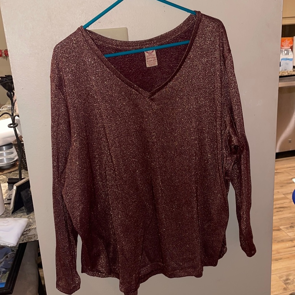 Maroon metalic 28W Faded Glory long sleeve shirt